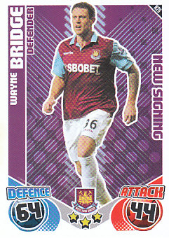 Wayne Bridge West Ham United 2010/11 Topps Match Attax New Signing #N26